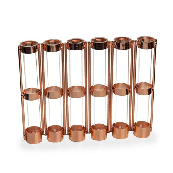 Shop Danya B Metallic Rose Gold Six Tube Hinged Bud Vase Free