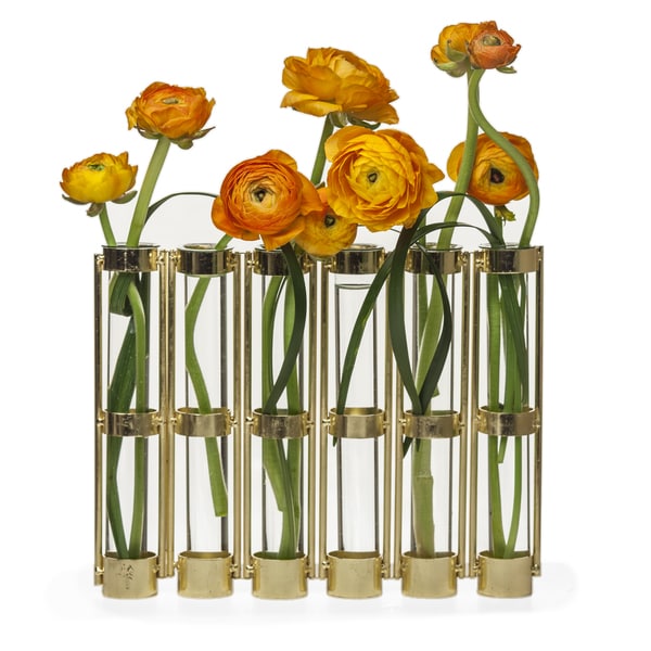 Shop Danya B. Metallic Gold Six-Tube Hinged Bud Vase - Free Shipping On ...