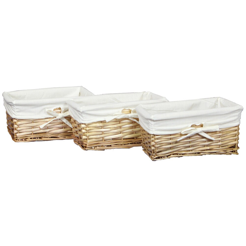 Vintiquewise Seagrass Shelf Basket Lined with White Lining