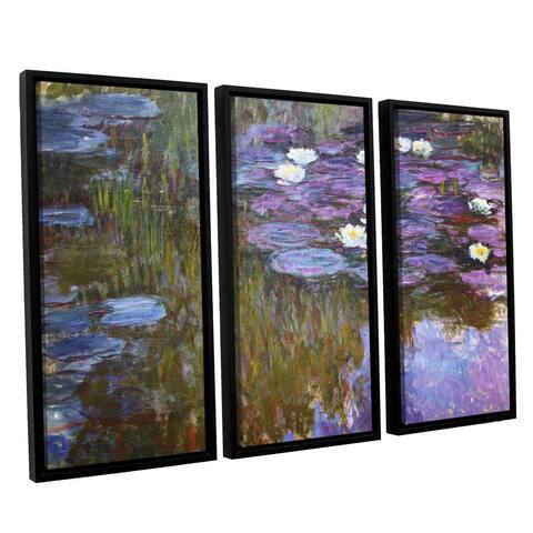 Claude Monet's 'Water Lilies, 1919-20' Gallery 3 Piece Floater Framed Canvas Set