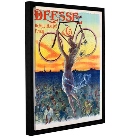 Jean De Paleologue's 'Vintage French Poster of A Goddess with A Bicycle, c.1898' Gallery Wrapped Floater-framed Canvas