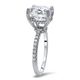 preview thumbnail 3 of 2, 14k White Gold 3 1/5 ct TGW Round Moissanite Diamond Halo Engagement Ring