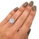 preview thumbnail 4 of 2, 14k White Gold 3 1/5 ct TGW Round Moissanite Diamond Halo Engagement Ring