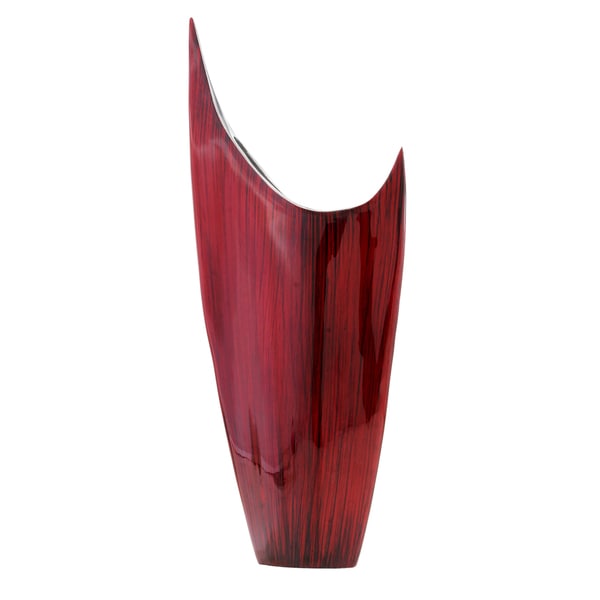 Acentuada Red Glaze Aluminum Pointed Vase