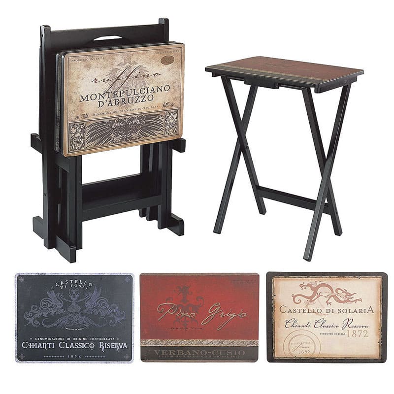 TV Tray Tables with Stand (Set of 4)