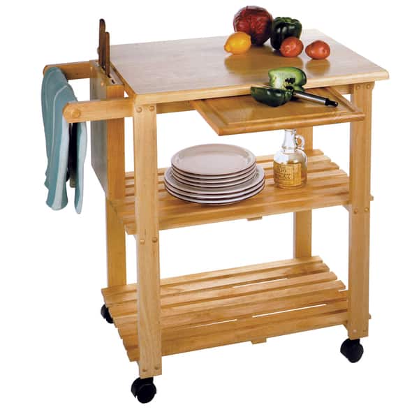 Winsome Wooden Storage Kitchen Utility Cart With Pull Out Winsome Wooden Storage Kitchen