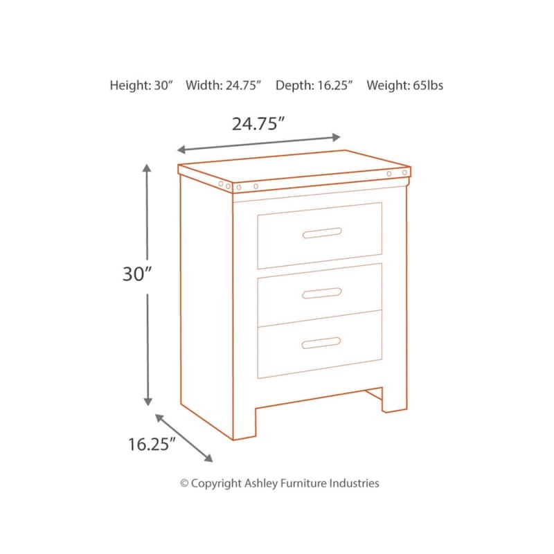Trinell Two Drawer Night Stand - Brown