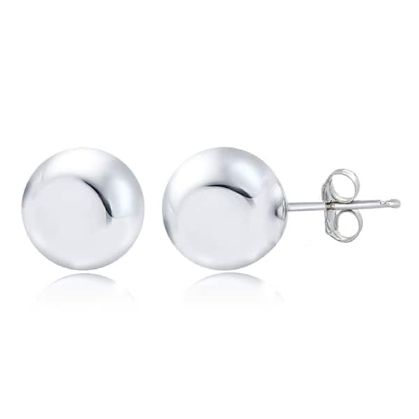 slide 1 of 6, Mondevio Sterling Silver High Polished Ball Bead Stud Earrings