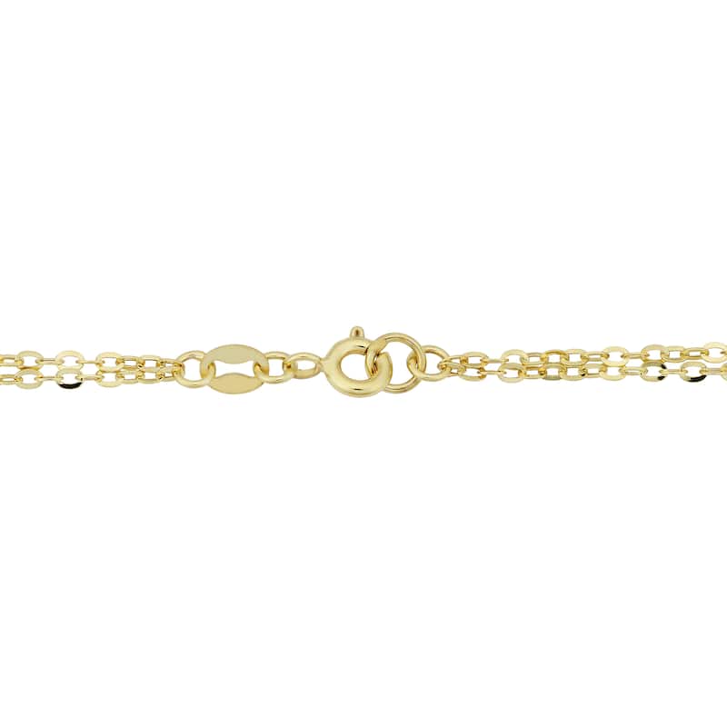 Fremada Italian 14k Yellow Gold Oval Links and Double Strand Forzatina Bracelet (7.5 inches)