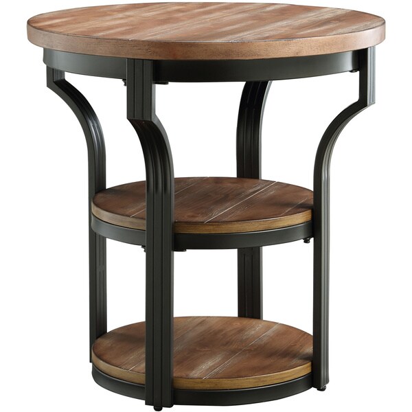 Shop Geoff Oak and Black End Table Free Shipping Today Overstock
