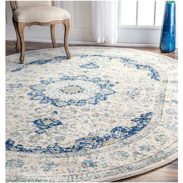 Maison Rouge Oryan Traditional Persian Vintage Blue Oval Rug - 6'7 x 9 Oval