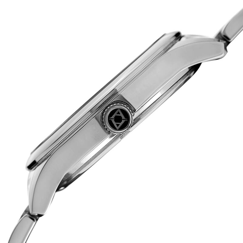 Akribos XXIV Men's Quartz Date Silver-Tone Stainless Steel Bracelet Watch