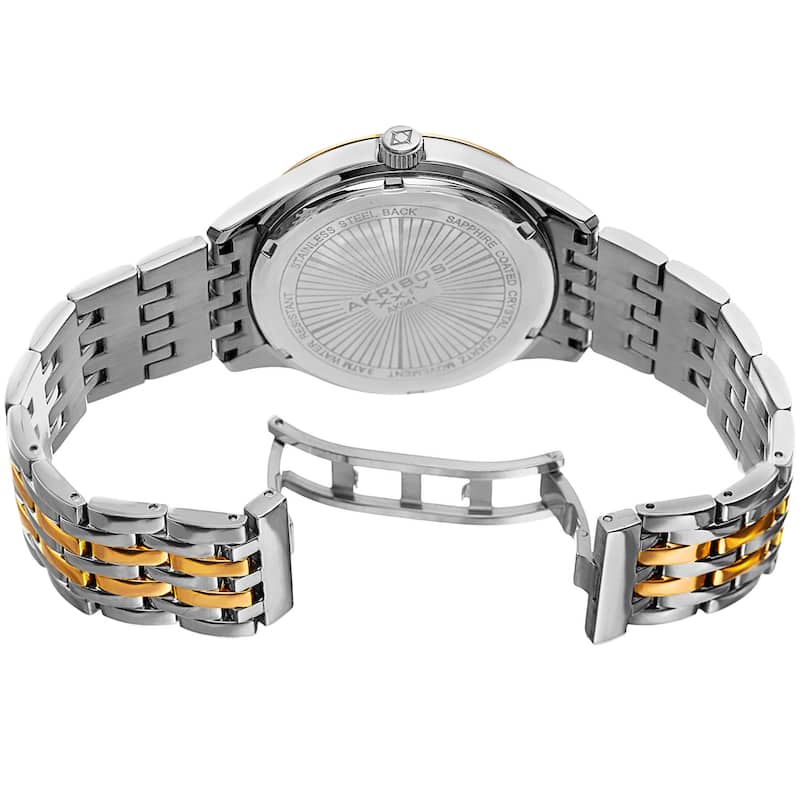 Akribos XXIV Men's Quartz Date Two-Tone Stainless Steel Bracelet Watch