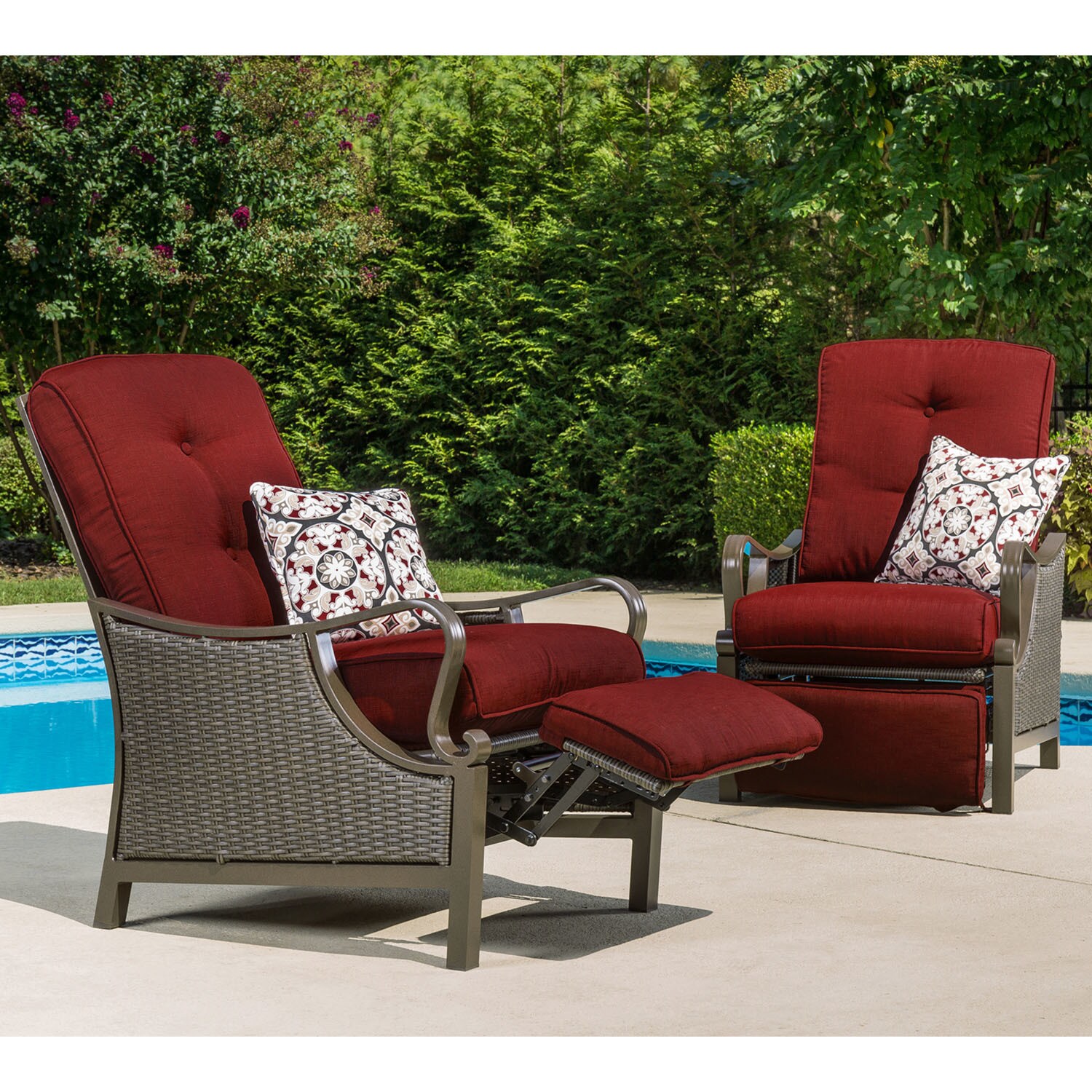 Hanover Outdoor Ventura Crimson Red Luxury Recliner On Sale