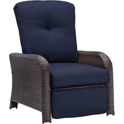 Hanover Outdoor Strathmere Navy Blue Luxury Recliner