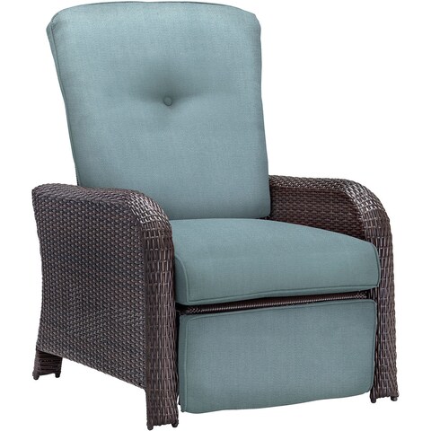 Hanover Outdoor Ocean Blue Steel and Resin Strathmere Luxury Recliner