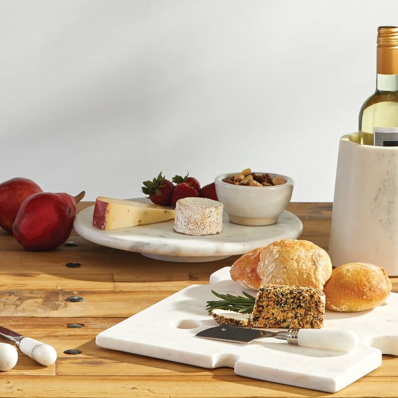 Neutral White Round Marble Lazy Susan