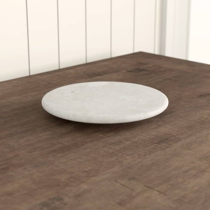 Neutral White Round Marble Lazy Susan