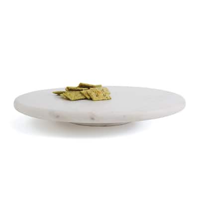 Neutral White Round Marble Lazy Susan