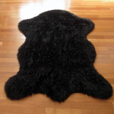 Clic Bear Pelt Black Faux Fur Rug Free Shipping Today Clic Bear Pelt Black Faux Fur Rug