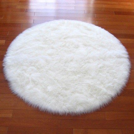 White faux fur carpet