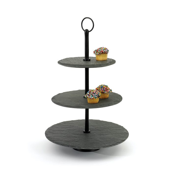 Round Slate Dessert Stand