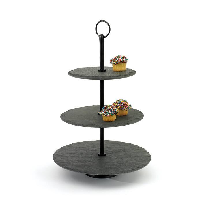 Round Slate Dessert Stand