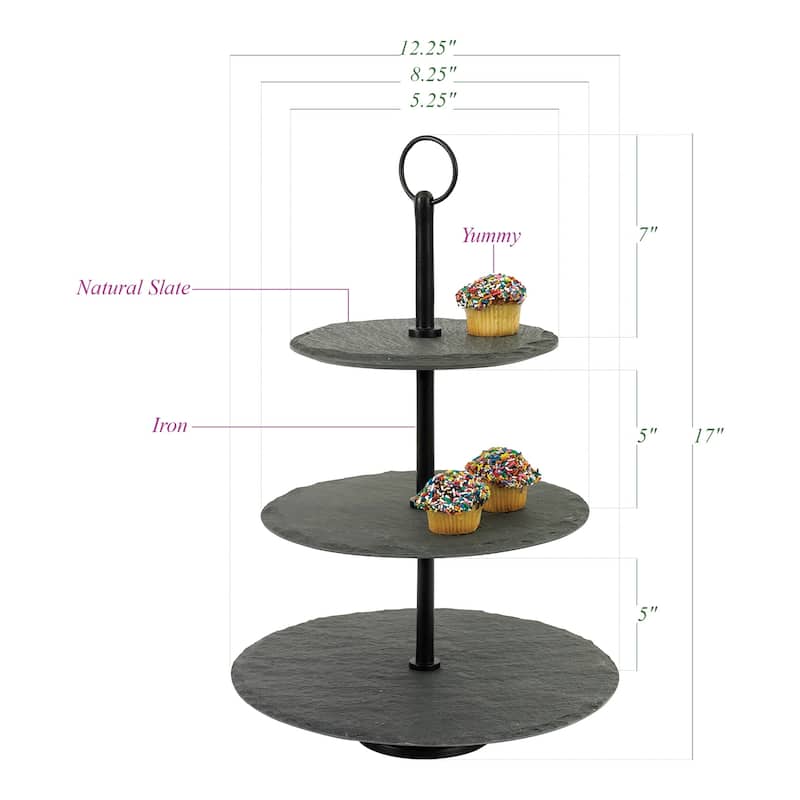 Round Slate Dessert Stand