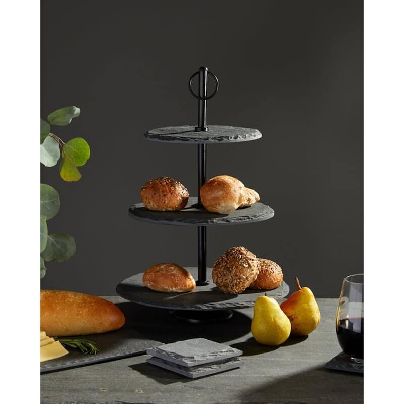 Round Slate Dessert Stand