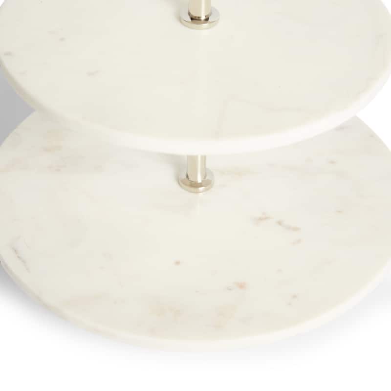 Natural Round Stoneware Tiered Stand