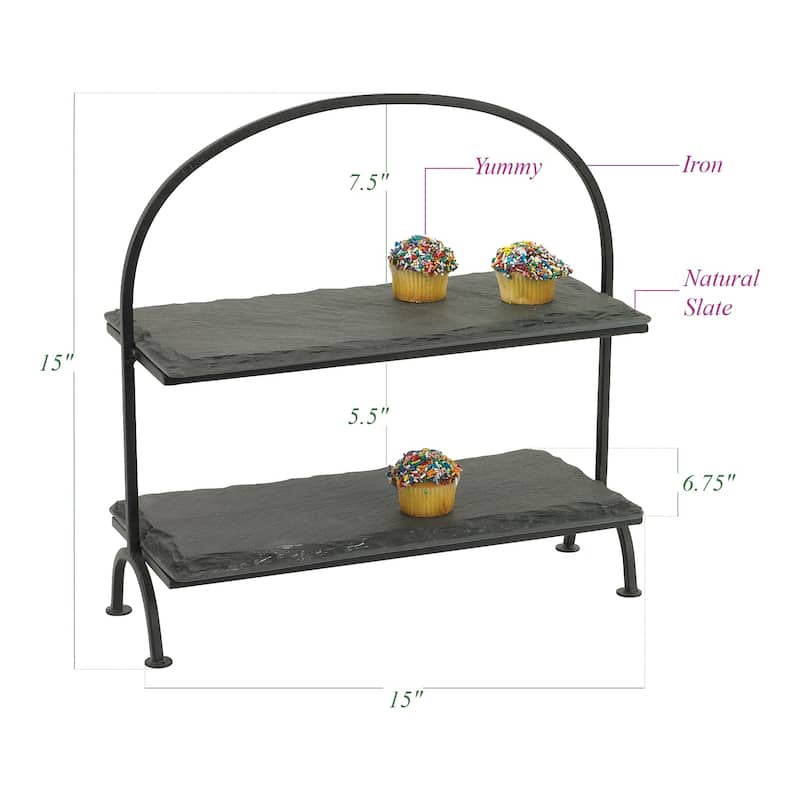 Natural Rectangular Tiered Stand