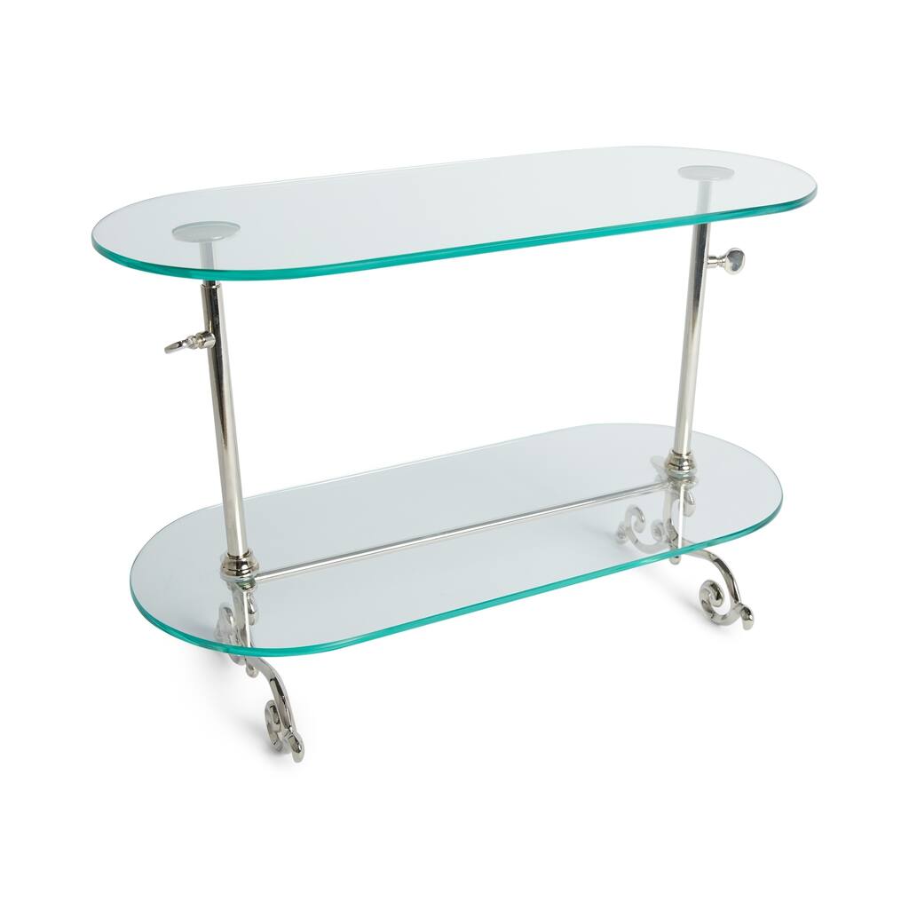 Nickel-plated 2-tier Adjustable Pastry Stand