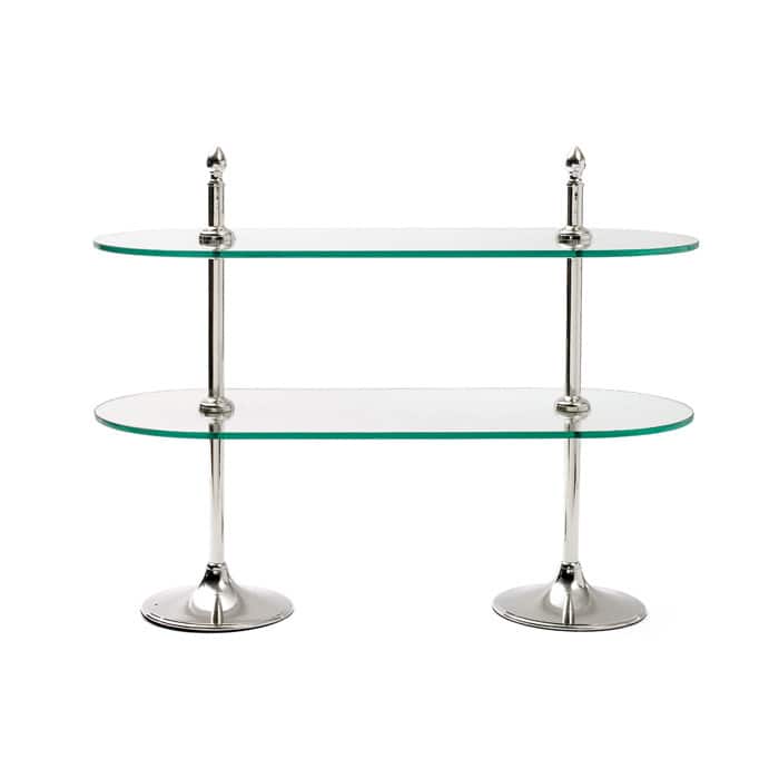 Polished Nickel and Clear Tiered Stand