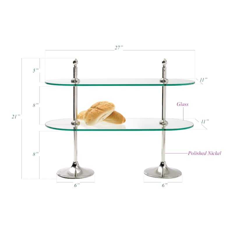 Polished Nickel and Clear Tiered Stand
