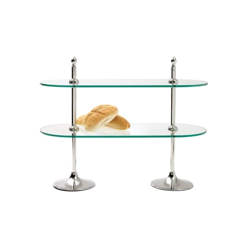 Polished Nickel and Clear Tiered Stand
