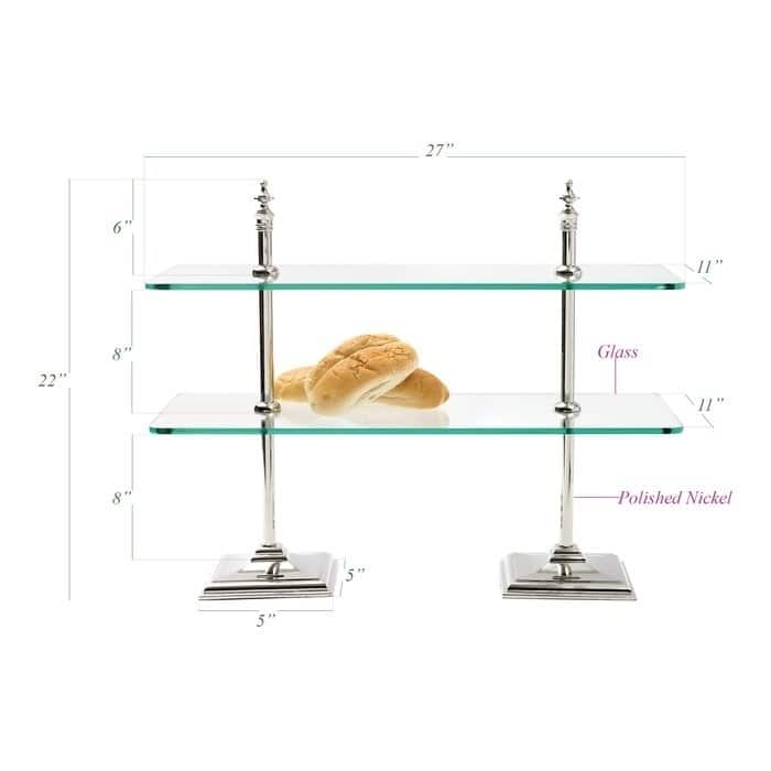 Polished Nickel Two Tiered Tiered Stand