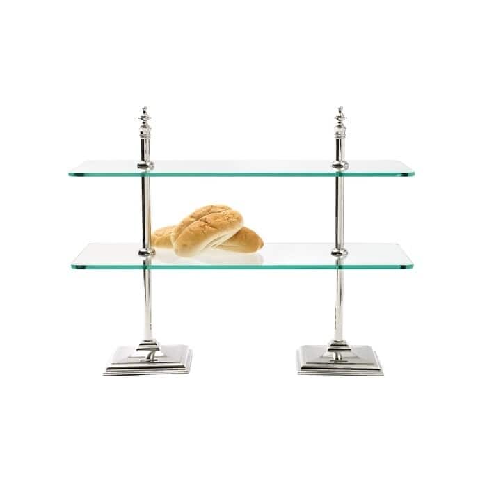 Polished Nickel Two Tiered Tiered Stand