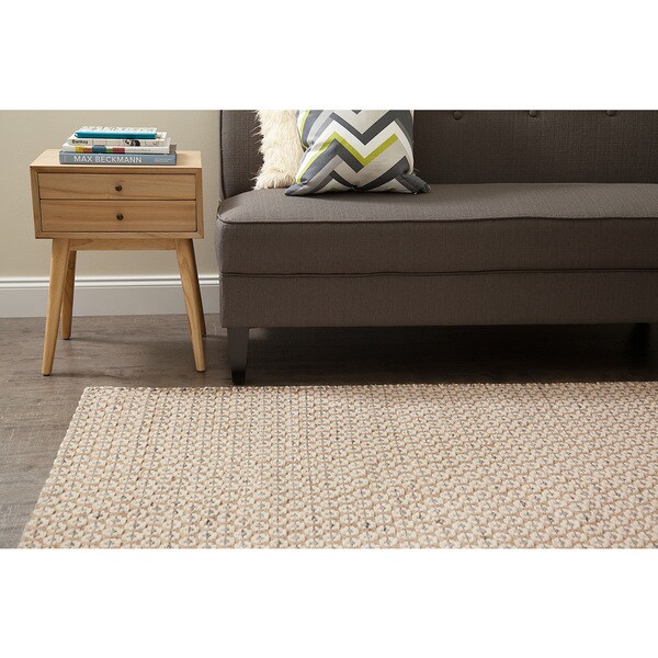 Shop Jani Peri Tan Wool and Jute Rug 8' x 10' Free Shipping Today 12022549