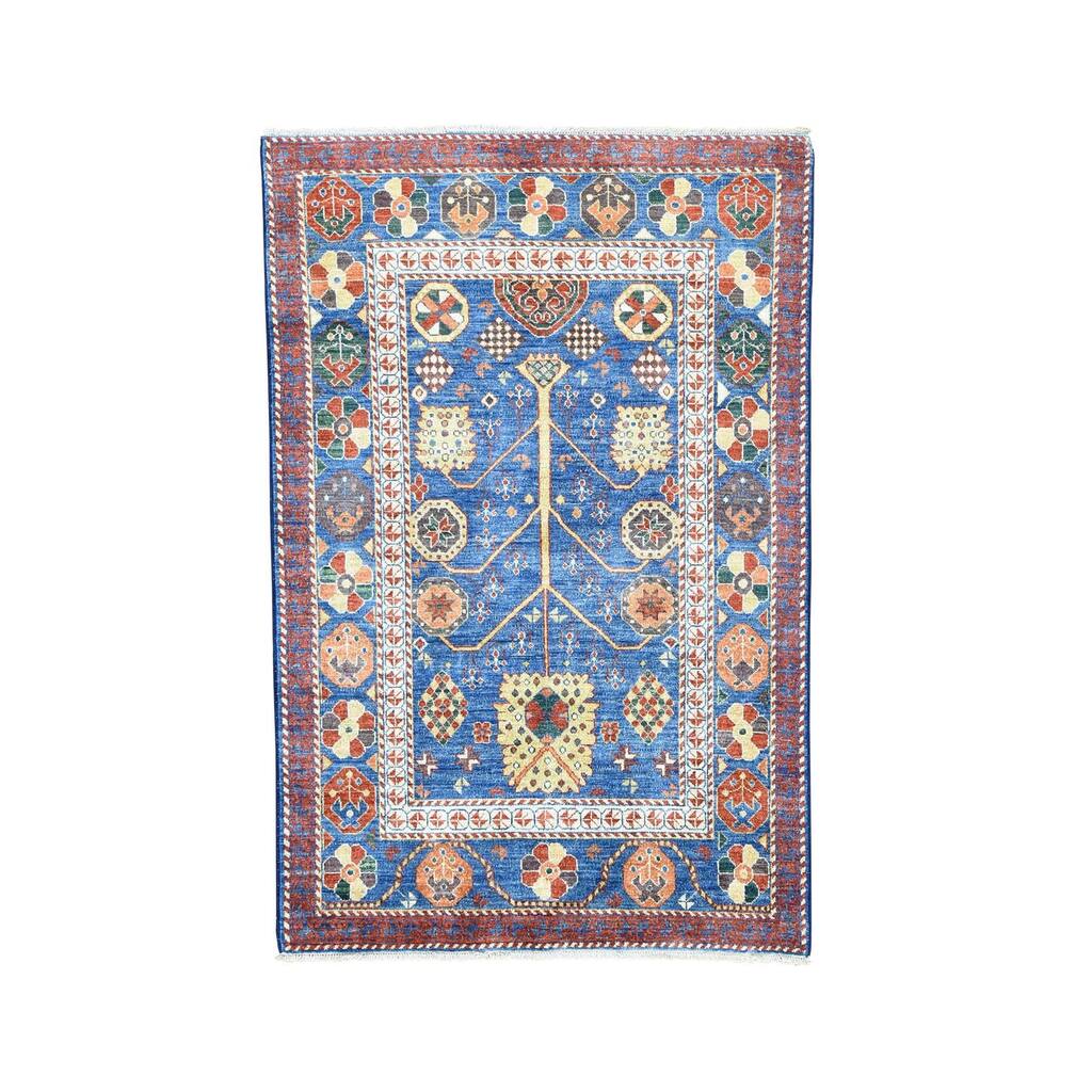 Hand-knotted Wool Tree of Life Tribal Design Rug (3'10 x 5'10)