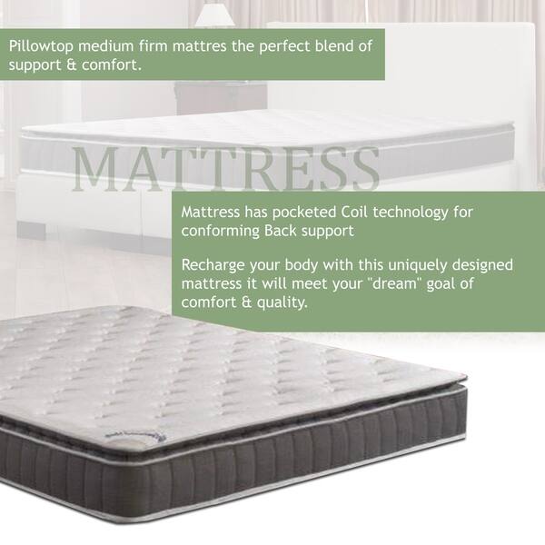Shop 10 Inch Medium Firm Foam Encased Pillowtop Pocketed Coil