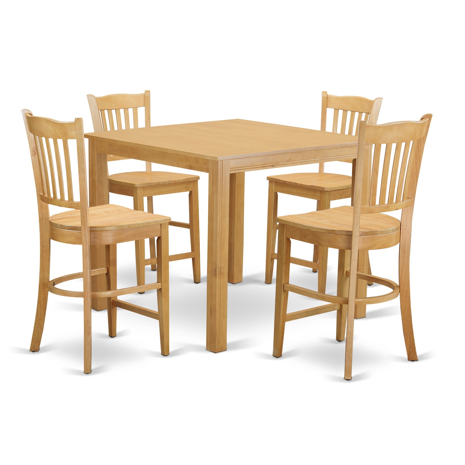 Oak Finish Rubberwood 5 Piece Dining Room Pub Set With Counter Oak Finish Rubberwood 5 Piece Dining Room Pub Set With Counter Height Table And 4 Chairs Free Shipping Today 12022912