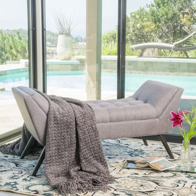 Demi Tufted Fabric Ottoman Bench by Christopher Knight Home