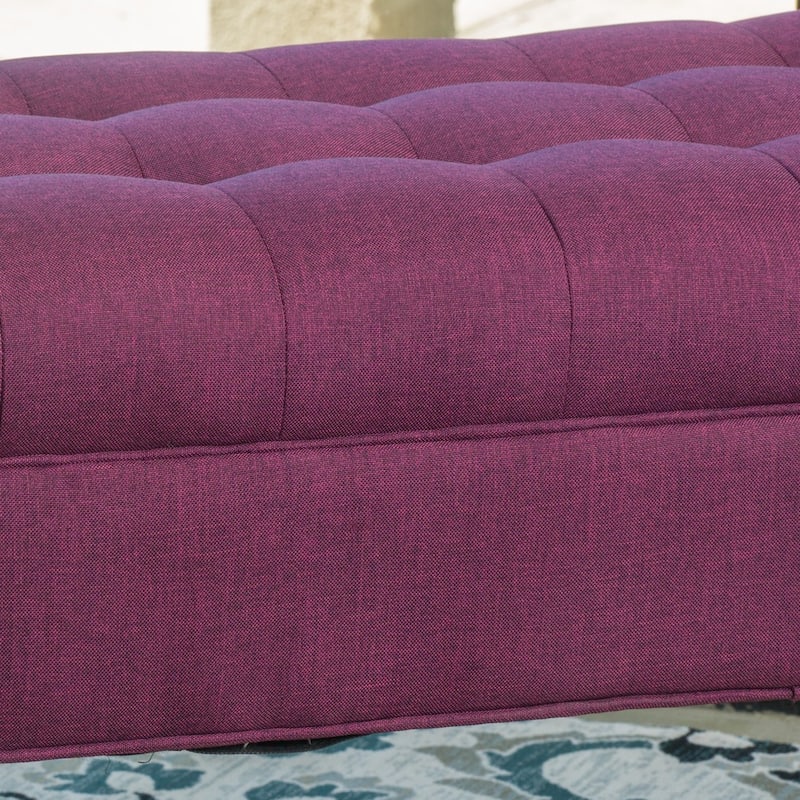 Demi Tufted Fabric Ottoman Bench by Christopher Knight Home