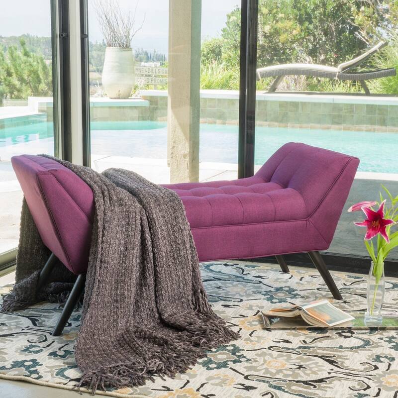 Demi Tufted Fabric Ottoman Bench by Christopher Knight Home