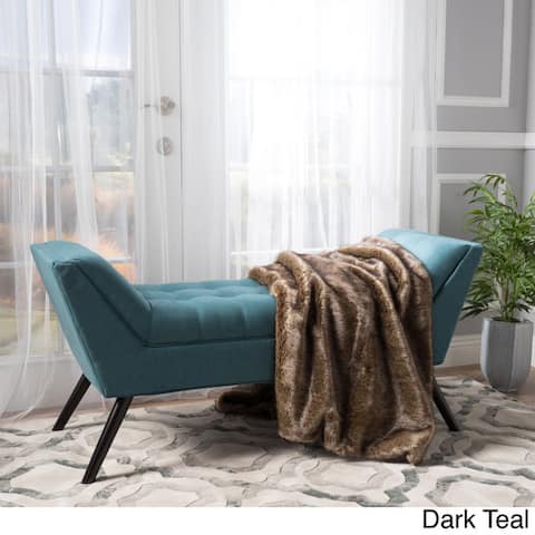 Demi Tufted Fabric Ottoman Bench by Christopher Knight Home
