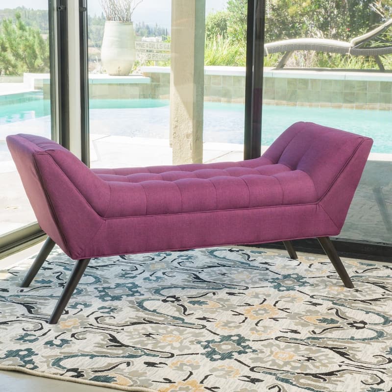 Demi Tufted Fabric Ottoman Bench by Christopher Knight Home