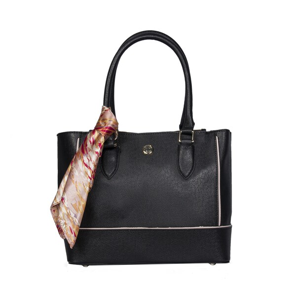 Shop London Fog Rita Satchel Handbag with Scarf - Free Shipping Today ...