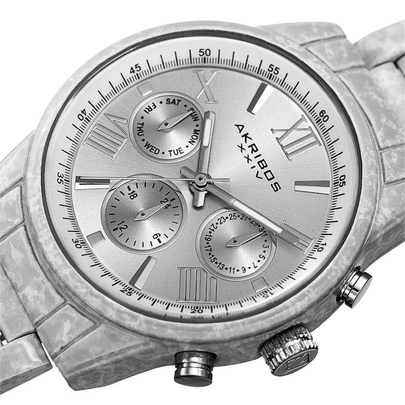 Akribos XXIV Women's Swiss Quartz Multifunction White Bracelet Watch