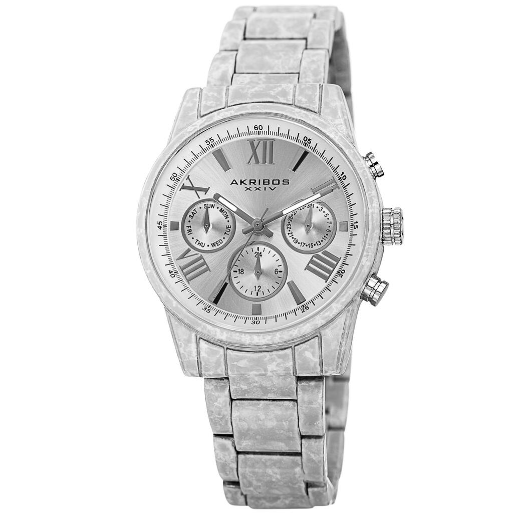 Akribos XXIV Women's Swiss Quartz Multifunction White Bracelet Watch