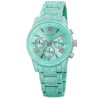 Akribos XXIV Women's Swiss Quartz Multifunction Turquoise Bracelet Watch
